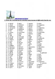 English Worksheet: pronuciation