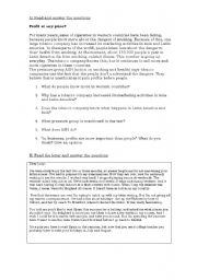 English Worksheet: reading activities for written exams