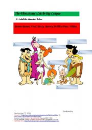 English Worksheet: The Flintstones: The Little Big League