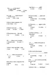 English worksheet: grammar test