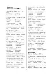 English Worksheet: grammar test,exam