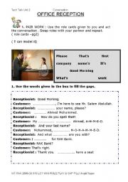 English Worksheet: Role play-& Gap fill