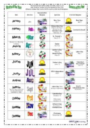 English Worksheet: Months_Seasons of the year_North and South Hemisphere