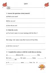 English Worksheet: Quiz