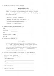 English worksheet: test 5th grade