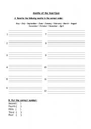 English worksheet: months of the year