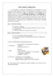 English Worksheet: tips to write a composition