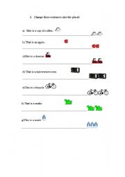 English worksheet: PLURALS