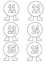 English worksheet: Numbers from 11 to 16