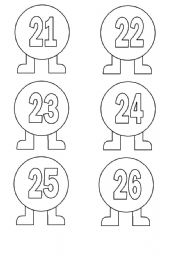 English worksheet: Numbers 21-30