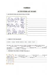 English worksheet: activities at home