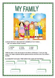 English Worksheet: family