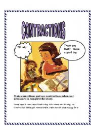 English Worksheet: Contractions