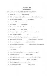 English Worksheet: pronouns