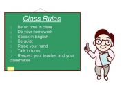 English Worksheet: Poster of Class Rules