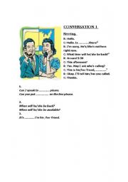 English Worksheet: Telephone conversation