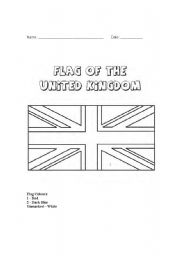 English Worksheet: Flag of United Kingdom