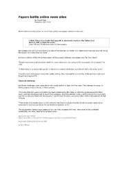 English Worksheet: Newspapers vs Internet