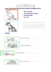 English worksheet: ANIMALS