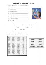 English Worksheet: Alladin and the Magic Lamp - Disney Movie