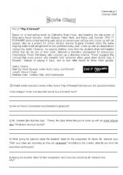 English Worksheet: Movie-conversation class based on the Film - Pay it Forward (Students)