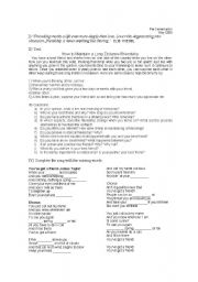 English Worksheet: Conversation class about 