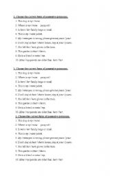 English Worksheet: possesives