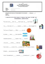 English Worksheet: verb to be