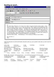 English Worksheet: Reading an email