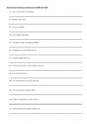 English Worksheet: SIMPLE PAST