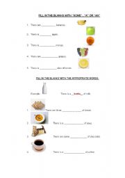 English Worksheet: Some, A, AN Exercise