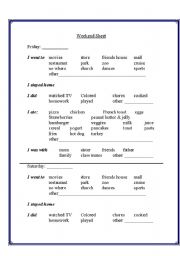English Worksheet: Weekend sheet