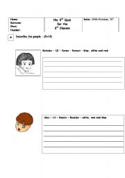 English Worksheet: Quiz 