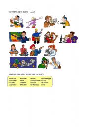 English Worksheet: JOBS A/AN