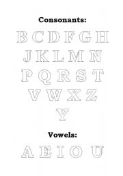 English worksheet: the alphabet to colour