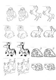 English Worksheet: animals memory game part 2