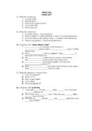 English worksheet: HAVE GOT