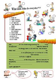 English Worksheet: Johns day