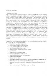 English Worksheet: Behaviour managment 1