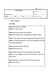 English Worksheet: English test (5th grade)