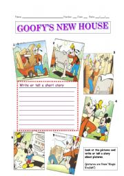 English Worksheet: goofys new house