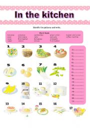 English Worksheet: In the Kitchen Vocabulary exercise