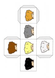 English worksheet: Hair Colour and Hair Styles Dice (2 Pages)