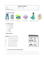 English worksheet: Worksheet: Clothes