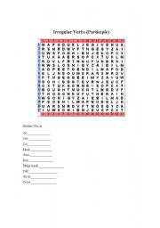 English worksheet: Irregular Verbs Crossword