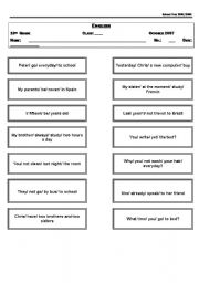 English Worksheet: Grammar exercises