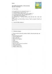 English Worksheet: SpongeBob Squarepants
