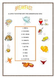 English Worksheet: THE EARLY MORNING CAF (BREAKFAST)