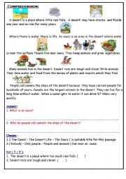 English Worksheet: reading