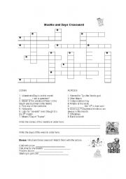 English Worksheet: Days and Months Crossword